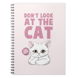 Cuaderno No mires al gato - Gracioso gato blanco