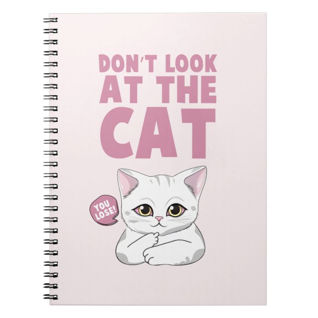 Cuaderno No mires al gato - Gracioso gato blanco (Frente)