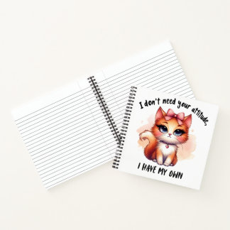 Cuaderno No Necesito Tu Actitud Regalo Divertido Para Amant