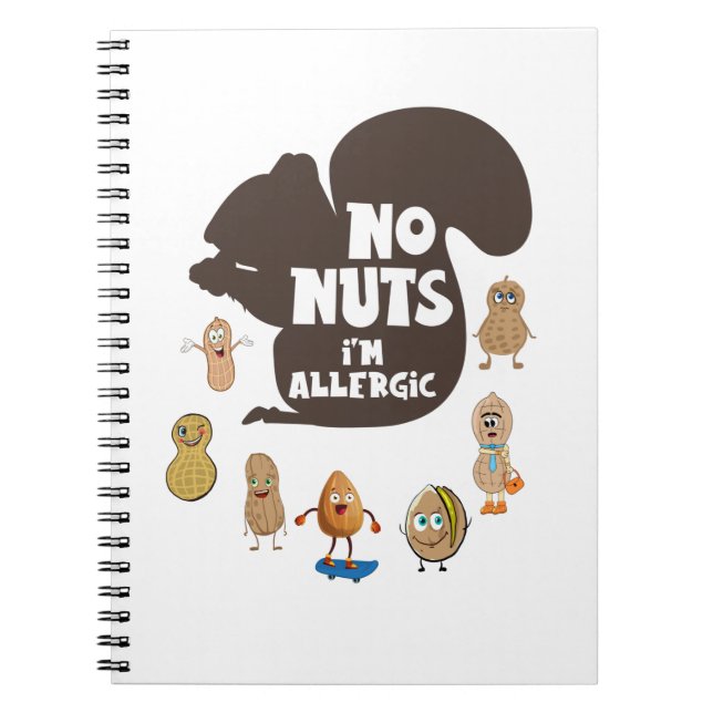 Cuaderno No Nueces Soy Alérgico Conciencia de la Alergia al (Frente)