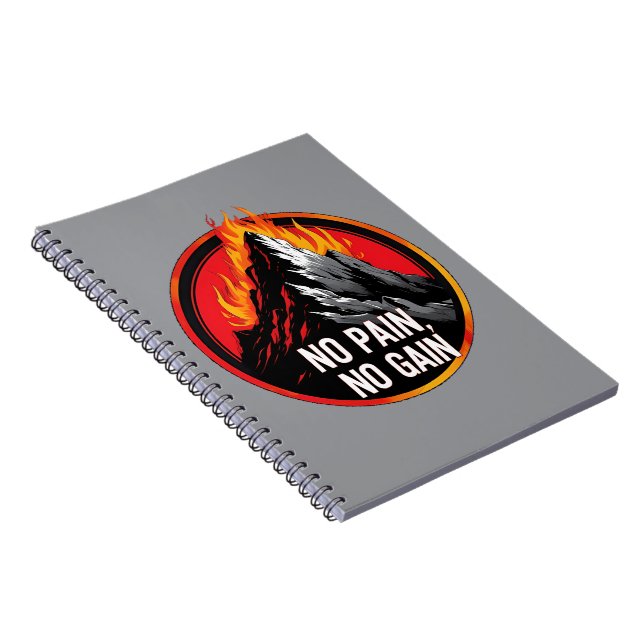 Cuaderno No Pain No Gain Burning Mountain Motivational Spir (Lado Derecho)