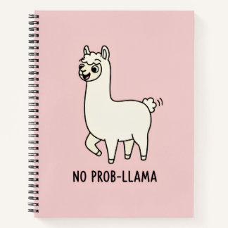 Cuaderno "No Prob-Llama" Cute Llama Doodle - Chill Vibe