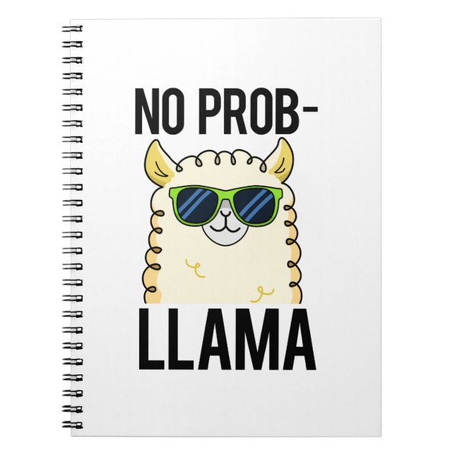 Cuaderno No-Prob-Llama Divertido Llama Genial Juego de Pala (Frente)