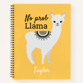 Cuaderno No ProbLlama Personalizada Llama Amarilla