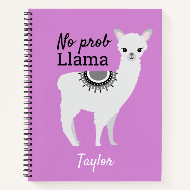Cuaderno No ProbLlama Personalizada Llama Purple (Anverso)
