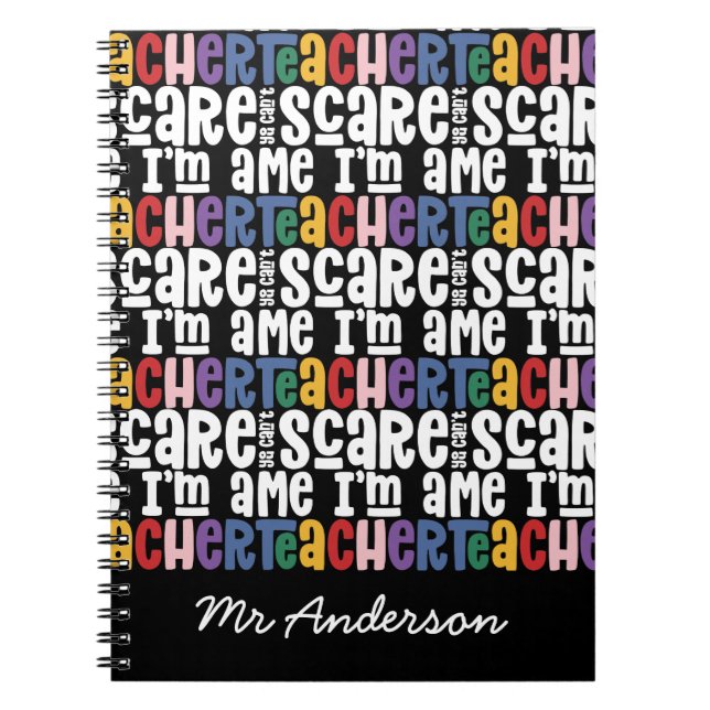 Cuaderno No puedes asustarme, regalo de tipografía para pro (Frente)