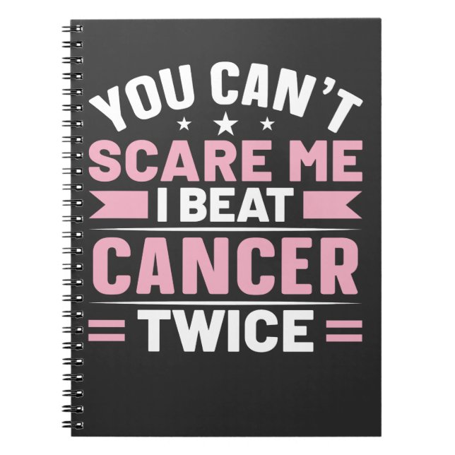 Cuaderno No puedes asustarme, yo golpeo al cáncer dos veces (Frente)