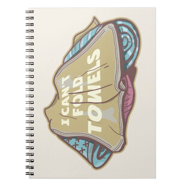 Cuaderno No puedo doblar toallas día de lavandería divertid (Frente)