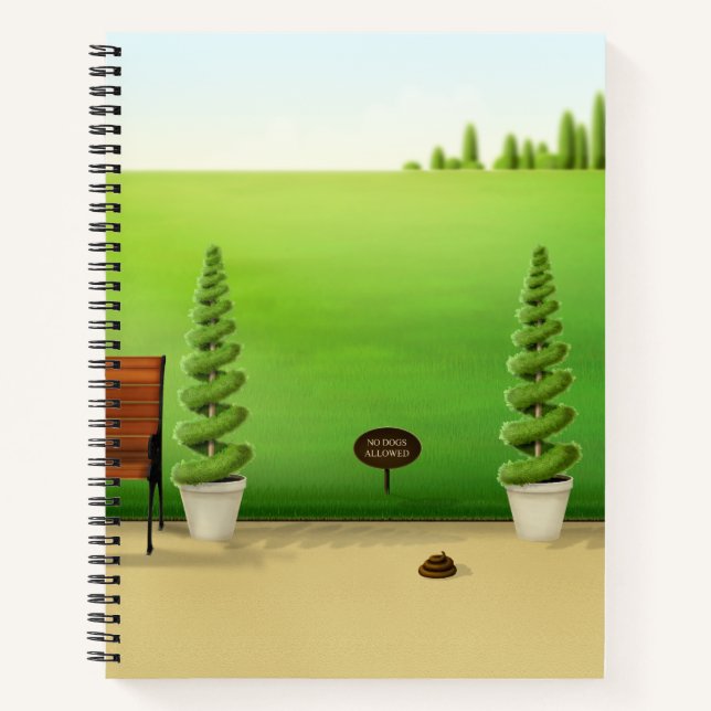 Cuaderno "No se permite el acceso a perros" en Sunny Park (Anverso)