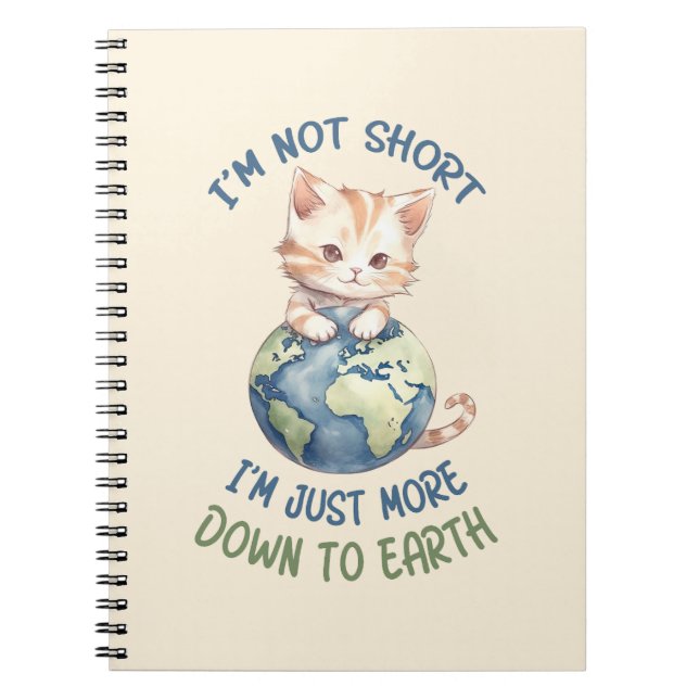 Cuaderno No soy corta, solo baja a la Tierra - Gato lindo (Frente)