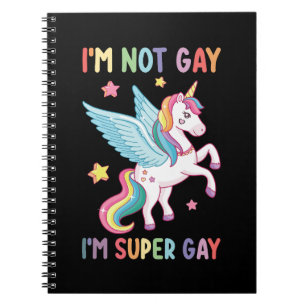 Cuaderno No soy gay, soy súper gay Orgullo LGBT Unicornio
