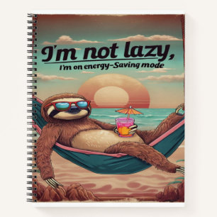 Cuaderno No soy perezoso, estoy en el modo de ahorro de ene