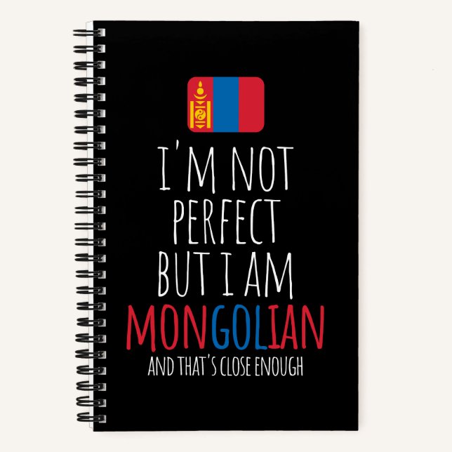 Cuaderno No soy perfecta pero soy mongol de Mongolia N (Anverso)