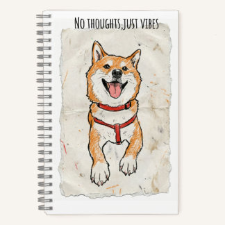 Cuaderno No Thoughts, Just Vibes – Shiba Inu Sketch Journal