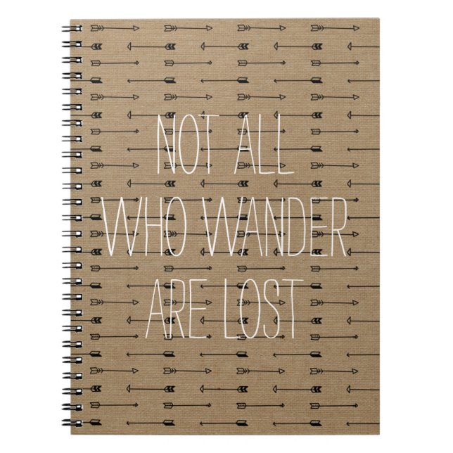 Cuaderno No toda que vagan es cita perdida del viaje del (Frente)