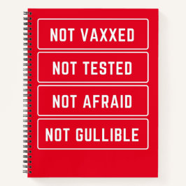 Cuaderno No Vaxxed No Probado Sin Miedo A No Ser Culpable