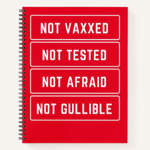 Cuaderno No Vaxxed No Probado Sin Miedo A No Ser Culpable