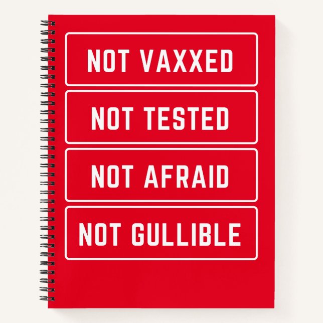 Cuaderno No Vaxxed No Probado Sin Miedo A No Ser Culpable (Anverso)