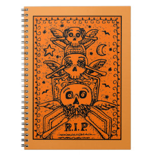 CUADERNO NO VER NINGÚN CEMENTERIO MALO SKELETON TOMBSTONE, 