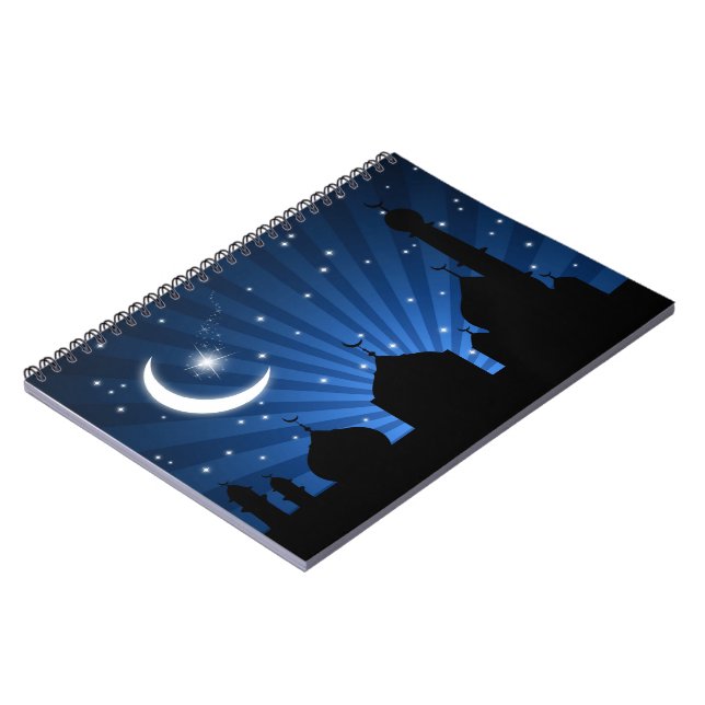 Cuaderno Noche azul de silueta de la mezquita - portátil (Lado Izquierdo)