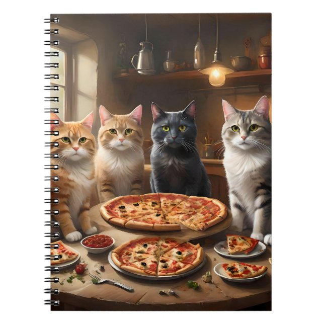 Cuaderno Noche Cat Pizza, (Frente)