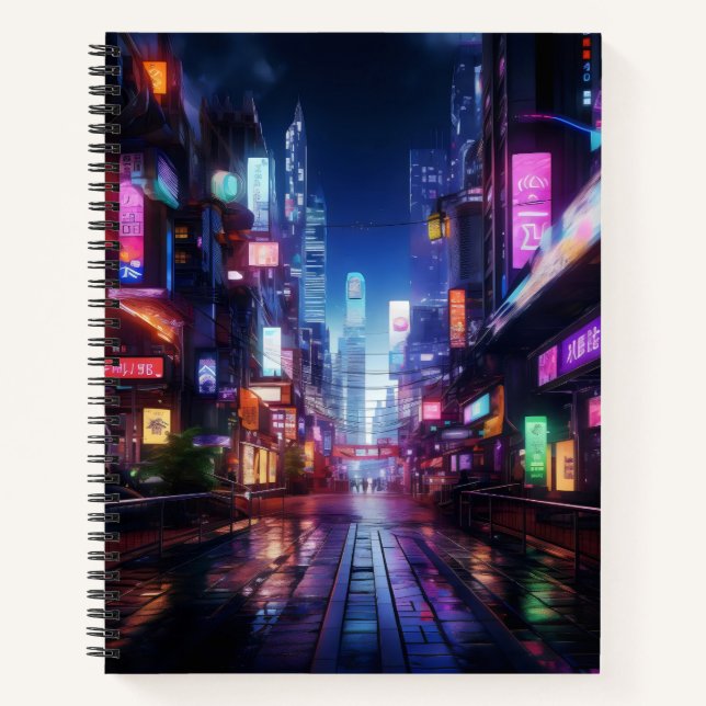 Cuaderno Noche Cyberpunk City (Anverso)
