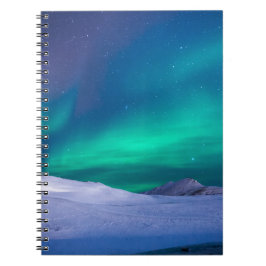 Cuaderno Noche de Aurora Borealis verde vibrante