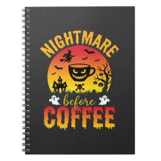 Cuaderno Noche de café de Halloween Pesadilla antes del caf