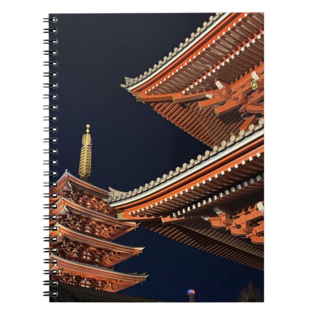 Cuaderno Noche de Kaminarimon en Tokio Japón (Frente)