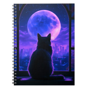 Cuaderno Noche de luna con gato negro