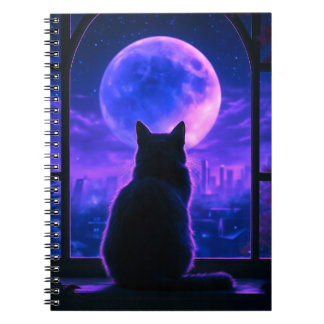 Cuaderno Noche de luna con gato negro