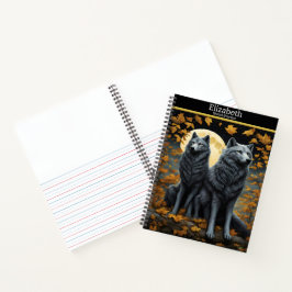 Cuaderno Noche de otoño, los lobos aullan en la luna