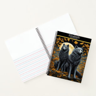 Cuaderno Noche de otoño, los lobos aullan en la luna