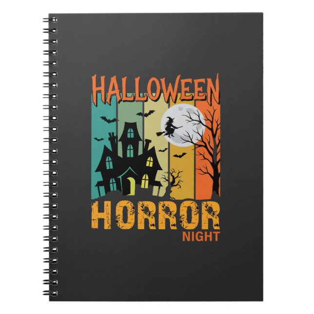 Cuaderno Noche de Terror de Halloween Casa Embrujada Vector (Frente)
