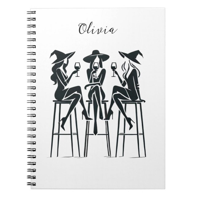 Cuaderno Noche de Vino Personalizada, Elegante, Moderna (Frente)