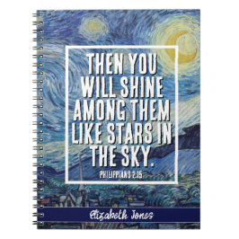 Cuaderno Noche estrellada - Bloc de notas Biblia Verse Pers