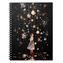Noche estrellada de orbes brillantes