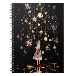 Cuaderno Noche estrellada de orbes brillantes