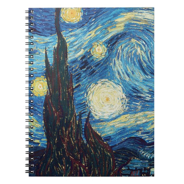 Cuaderno Noche estrellada de Van Gogh Clásico Azul Obra Mae (Frente)