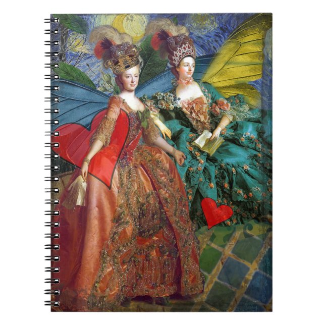 Cuaderno Noche estrellada Doncella Rococó Alas de Mariposa  (Frente)