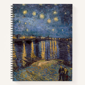 Cuaderno Noche estrellada sobre el río Ródano de Vincent Va