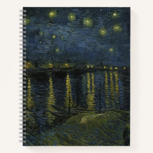 Cuaderno Noche estrellada sobre el Ródano, pintura al óleo