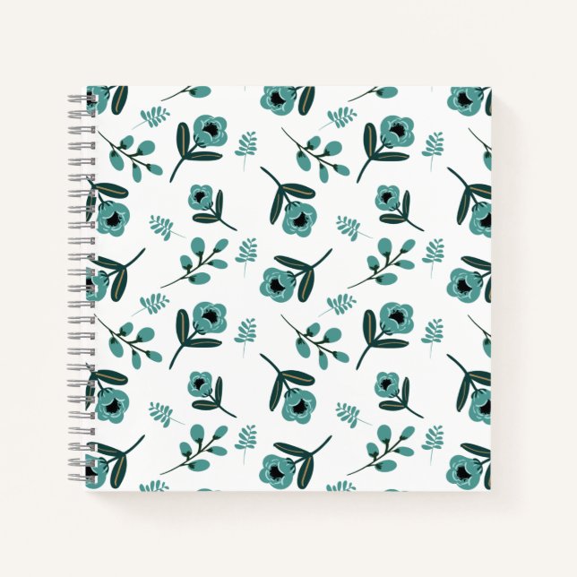 Cuaderno Noche floral del jardín azul (Anverso)