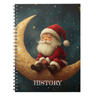 Cuaderno Noche Mágica con Luna Creciente y Santa Claus
