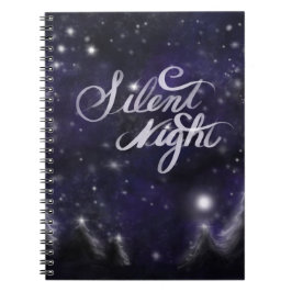 Cuaderno Noche silenciosa - romántica escena de nieve de va