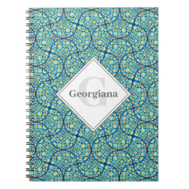 Cuaderno Noche Starry Monogramada En Sea Doodle Ogee