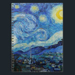 Cuaderno Noche Van Gogh Starry. Arte vintage impresionista<br><div class="desc">Portátil Van Gogh "La Noche estrellada".</div>