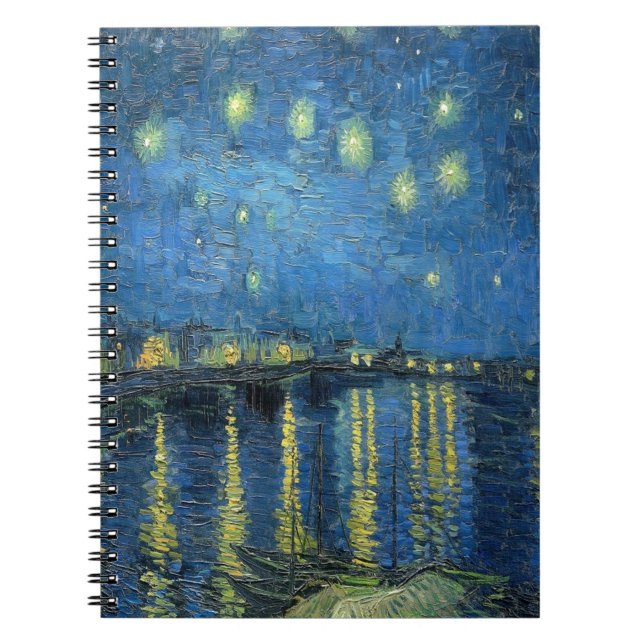 Cuaderno Noche Van Gogh Starry sobre el Ródano (Frente)