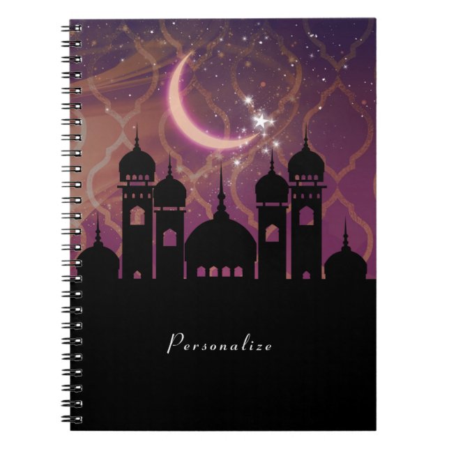 Cuaderno Noches árabes Rosa morado marroquí de Oriente Medi (Frente)