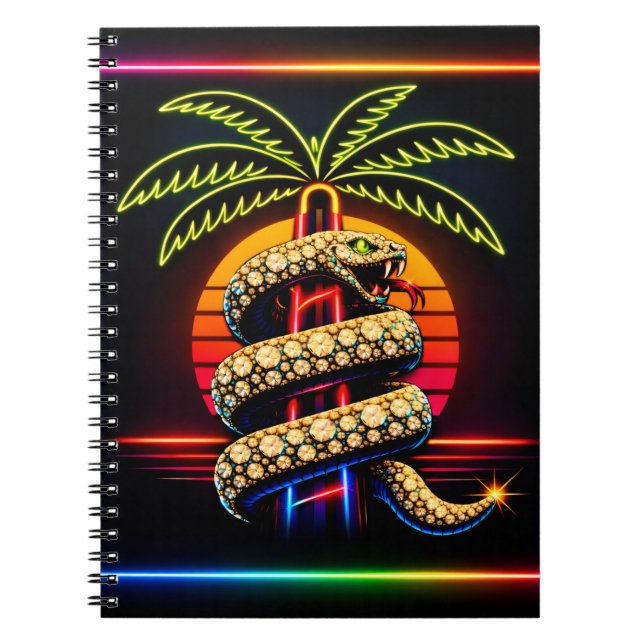 Cuaderno Noches de Miami de Neón Lujo Diamante  (Frente)